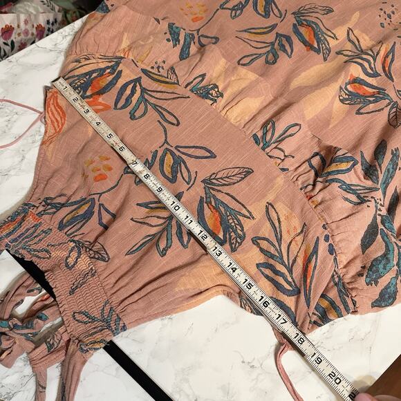 Free People Anita Desert Rose Tiered Tie Back Maxi Dress Women's Size XS - Picture 10 of 11